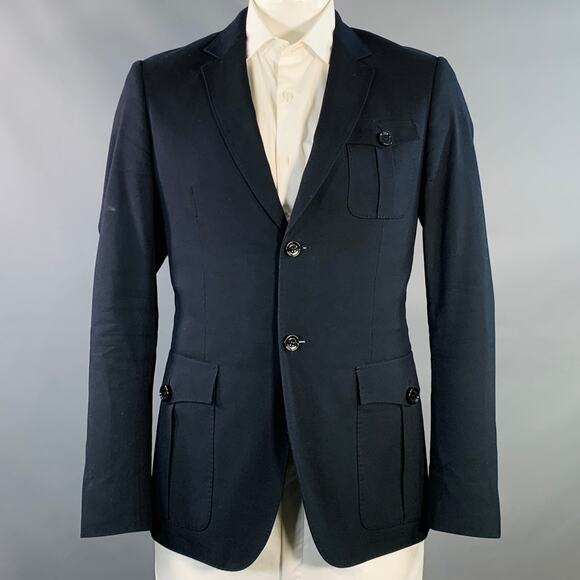 BURBERRY LONDON Other - BURBERRY LONDON Size 42 Navy Cotton Blend Notch Lapel Sport Coat